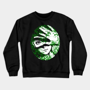 Punk Fashion Style Oval Green Glowing Girl Crewneck Sweatshirt